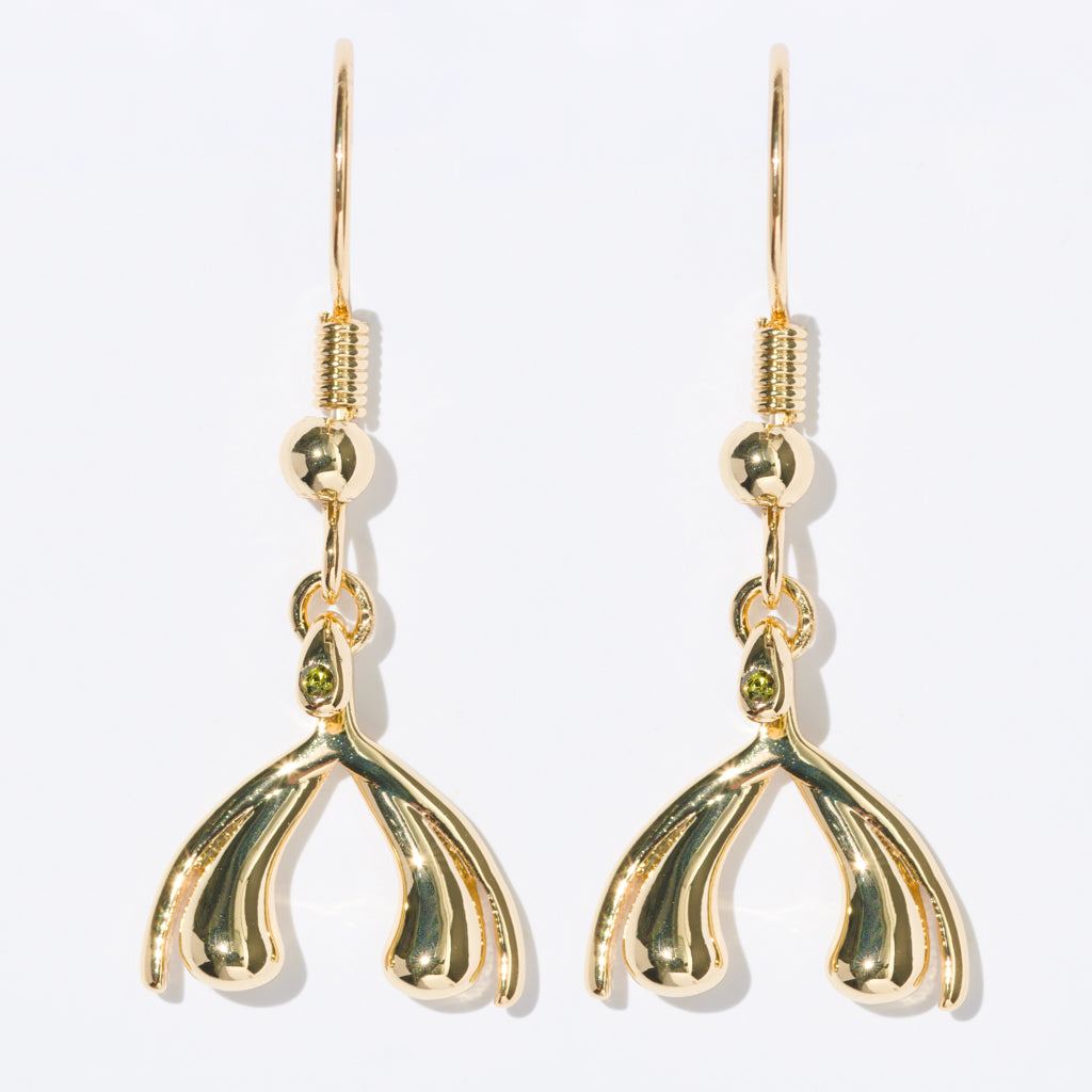 ODE Women Clit Crystal Olivine Earrings GP